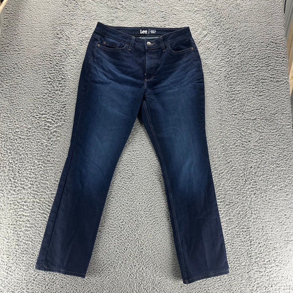 Lee Regular Fit Straight Leg Mid Rise Dark Wash Stretch Women's Jeans 32x30